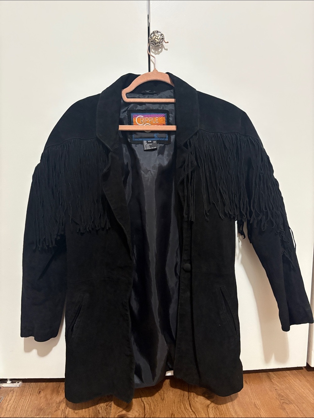 Cripple Black Suede Fringe Jacket